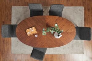 Brighton Oval Dining Table with 4 Carrie Chairs 4