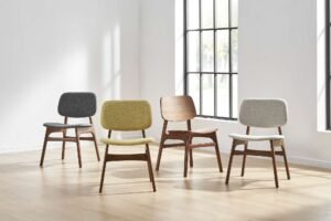 Vincent Dining Table with 4 Joshua Chairs, Walnut 7