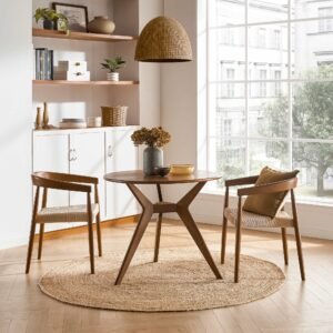 Tribeca Round Dining Table with 2 Austen Chairs 0